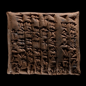 Babylonian Cuneiform Tablet, a Clothes Receipt from Puzur-Akum to Astaqar