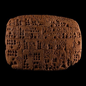 Proto-Sumerian Terracotta Tablet with Archaic Text
