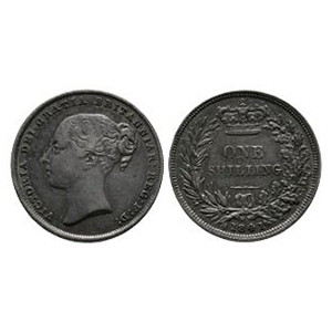 English Milled Coins - Victoria - 1841 - Young Head Shilling