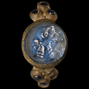 Post Medieval Bronze Ring with Gemstones