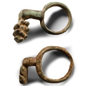 Roman Bronze Key Ring Group