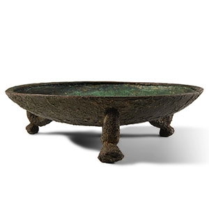 Roman Bronze Tripod Offering Dish