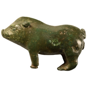 Roman Bronze Boar Statuette