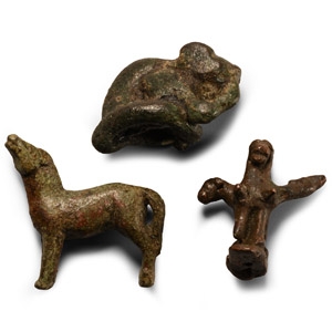 Roman Bronze Animal Statuette Group
