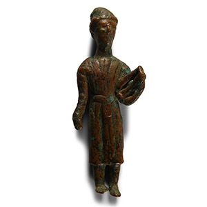 Gallo-Roman Bronze Statuette of a Lyre Player