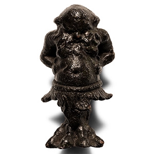 Roman Bronze Silenus Statuette Casket Fitting