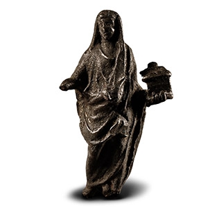 Roman Silver Statuette of a Genius