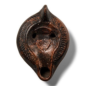 Roman Redware Oil Lamp with Amphora