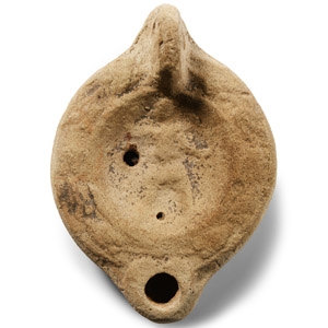 Roman Buffware Oil Lamp with Gladiator