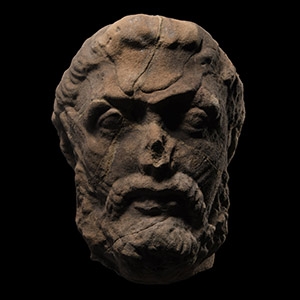 Roman Marble Head of a Bearded Man