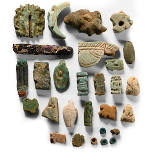 Egyptian Faience Amulet and Bead Collection