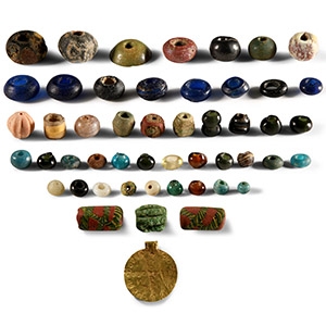 Saxon Gold Pendant and Necklace Bead Group