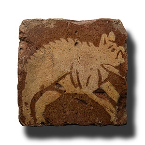Medieval Floor Tile with Running Boar