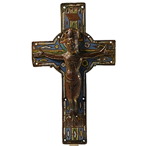 Medieval Limoges Gilt Christ Crowned on the Cross