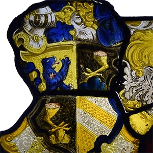 Medieval Stained Glass Armorial Panel