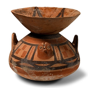 Large Daunian Painted Terracotta Olla