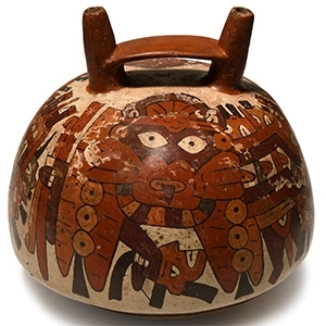 Pre-Columbian Nazca Terracotta Vessel with Mythical Creature