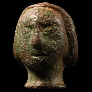 Medieval Bronze Shrine Head of a Lady