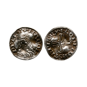 Anglo-Saxon Coins - Harold I (Harefoot) - London / Godwine Stewer - Jewel Cross Type AR Penny