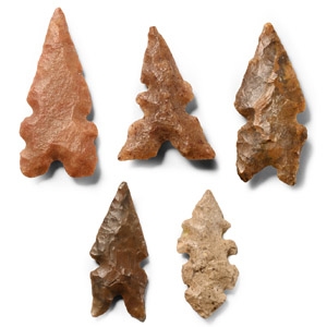 Pre-Columbian Mayan Flint Arrowhead Collection