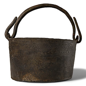 Anglo-Saxon Bronze Bucket Decorated with Foliage