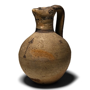 Cypriot White Painted Ware Zoomorphic Jug with Swastikas