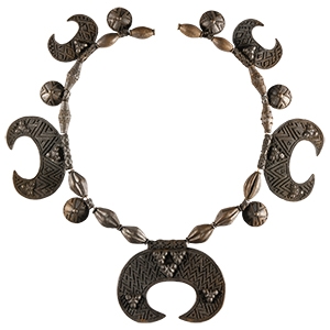 Viking Age Scandinavian Silver Lunar Pendant Necklace