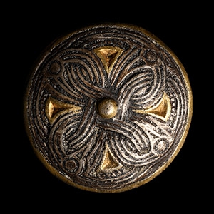 Viking Age Silver-Gilt Brooch with Interlaced Birds