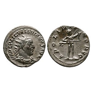 Ancient Roman Imperial Coins - Valerian I - Apollo AR Antoninianus