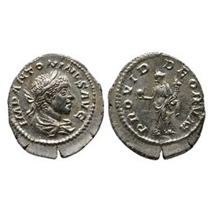 Ancient Roman Imperial Coins - Elagabalus - Providentia AR Denarius