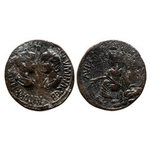 Ancient Roman Provincial Coins - Gordian III and Tranquillia - Tyche Bronze