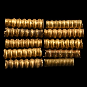 Western Asiatic Gold Tubular Bead Group