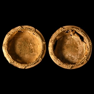 Hellenistic Gold Mount Pair