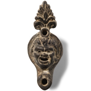 Roman Style Oil Lamp with Face