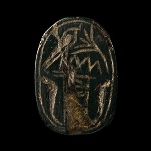 Hardstone Scarab with Hieroglyphs