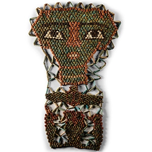 Egyptian Faience Beaded Mummy Mask with Sons of Horus