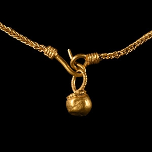 Gold Chain with Ball Pendant