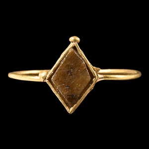 Medieval Gold Ring with Inlay
