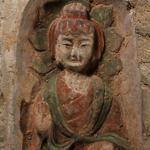 Chinese Northern Wei Painted Buddha Brick