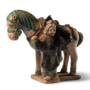 Qing Glazed Terracotta Horse and Groom