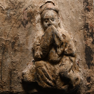 Chinese Song Terracotta Tile with Hand-Print Reverse