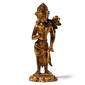 Sino-Tibetan Gilt Bronze Arya Tara Statuette