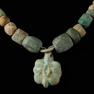 Egyptian Blue Faience Bead Necklace