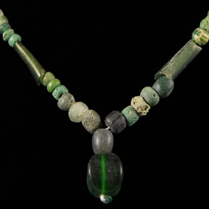 Roman Green Glass Bead Necklace String