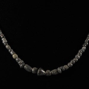 Roman Black Glass Bead Necklace String