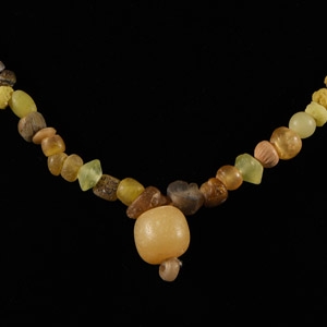 Western Asiatic Yellow Glass Bead Necklace String