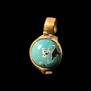 Western Asiatic Gold Pendant with Turquoise