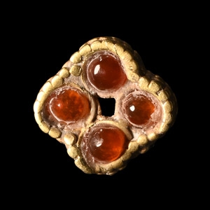 Medieval Gold Pendant with Carnelian