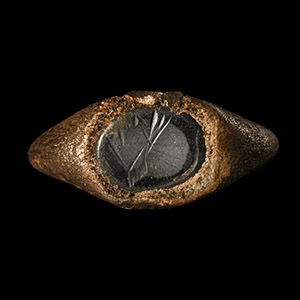 Roman Silver Ring with Profile Bust Gemstone