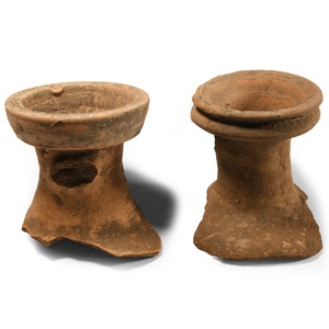Roman Canterbury Terracotta Wine Amphora Top Pair